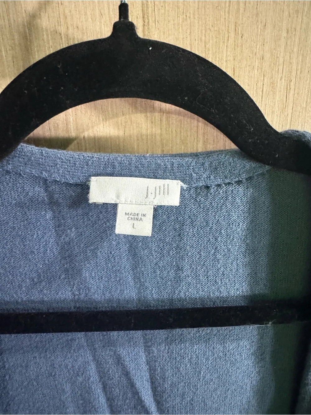 Women’s J.Jill Light Blue Open-Front Cotton Blend Cardigan Size Large